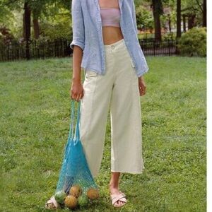 Anthropologie Cream Cargo Pants